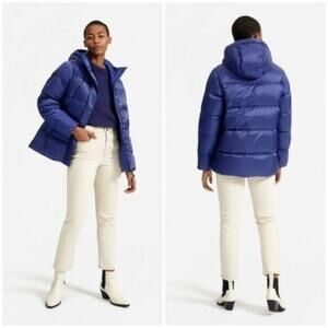 EVERLANE Down Puffer Jacket Water Resistant Hooded Winter Coat Size M NWT
